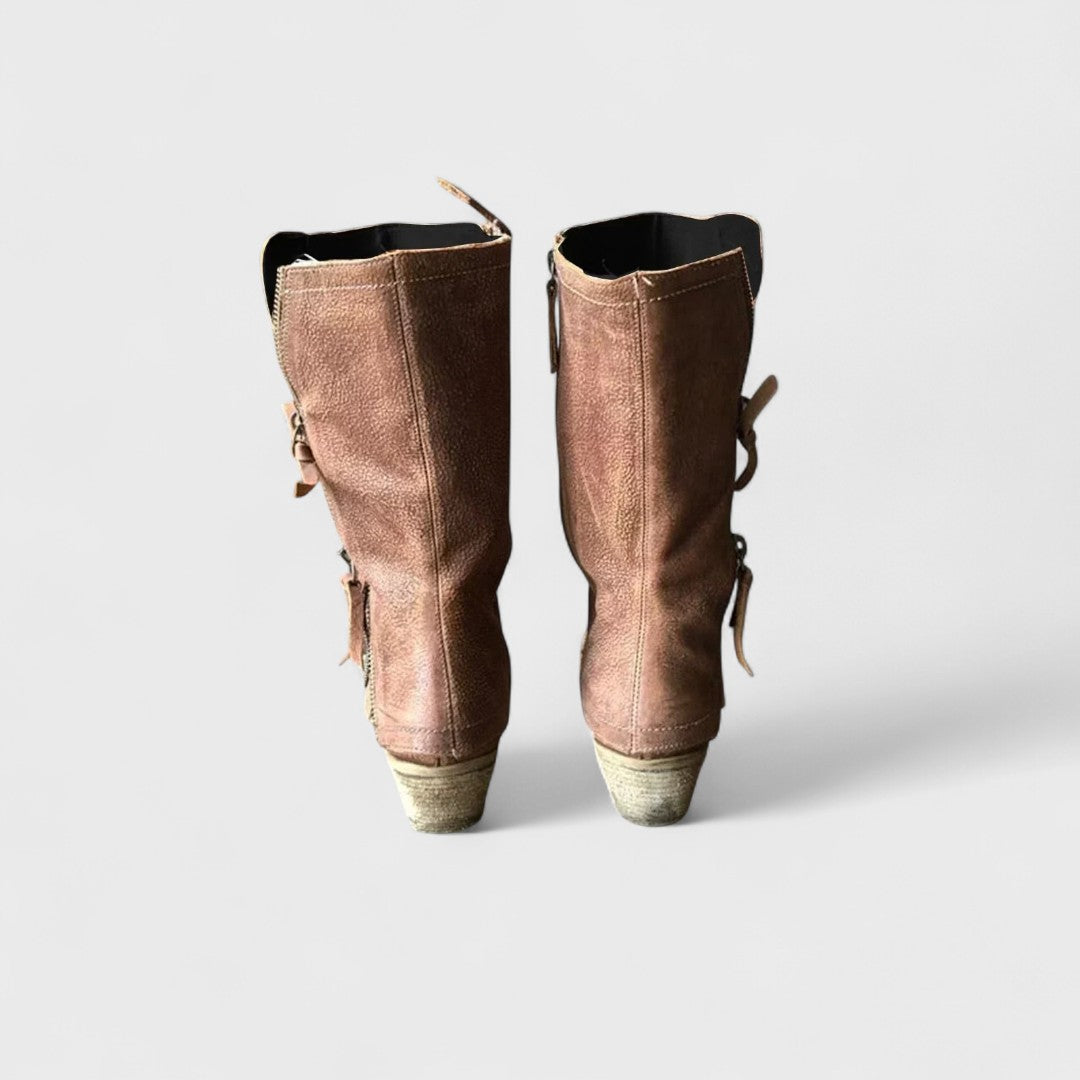 Виктория – Стилни дамски каубойски ботуши с цип