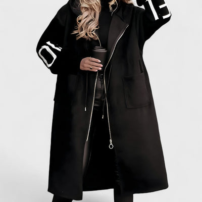 ПЕГИ - Дамско яке с плетени ръкави и качулка