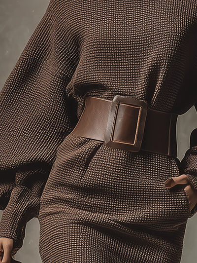 Тъмен кафяв мини рокля